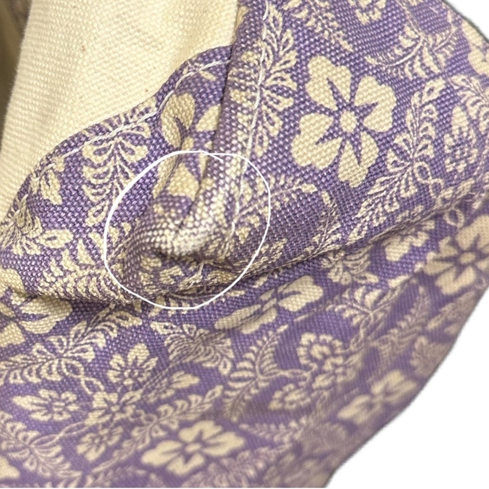 L.L. Bean Boat and Tote rare purple hibiscus pattern - Medium w/ Short straps - Picture 12 of 14